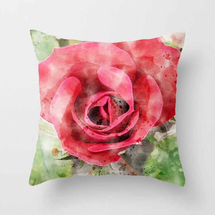 Red Rose Pillow Tery Spataro Society6